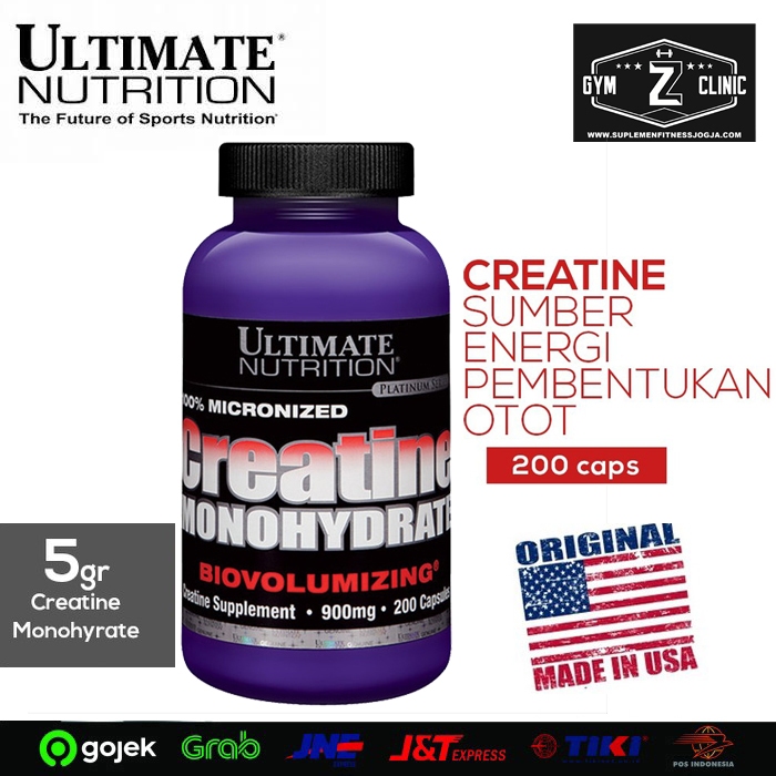 Creatine Monohydrate Ultimate Nutrition 900mg 200 Capsul UltimateNutrition
