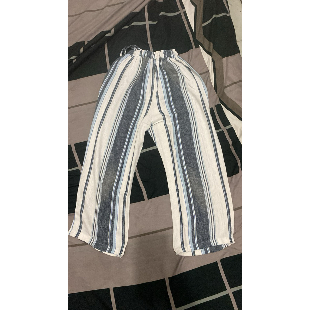 preloved linen stripe pants by.onni