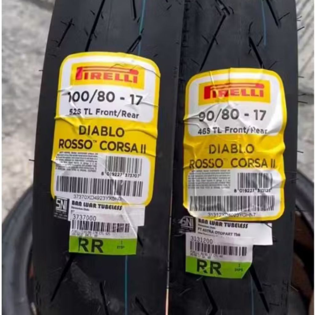 PAKET BAN PIRELLI CORSA II 90/80-17 & 100/80-17 SPORT BIKE CBR R15 GSX VIXION CB150R MX KING DLL