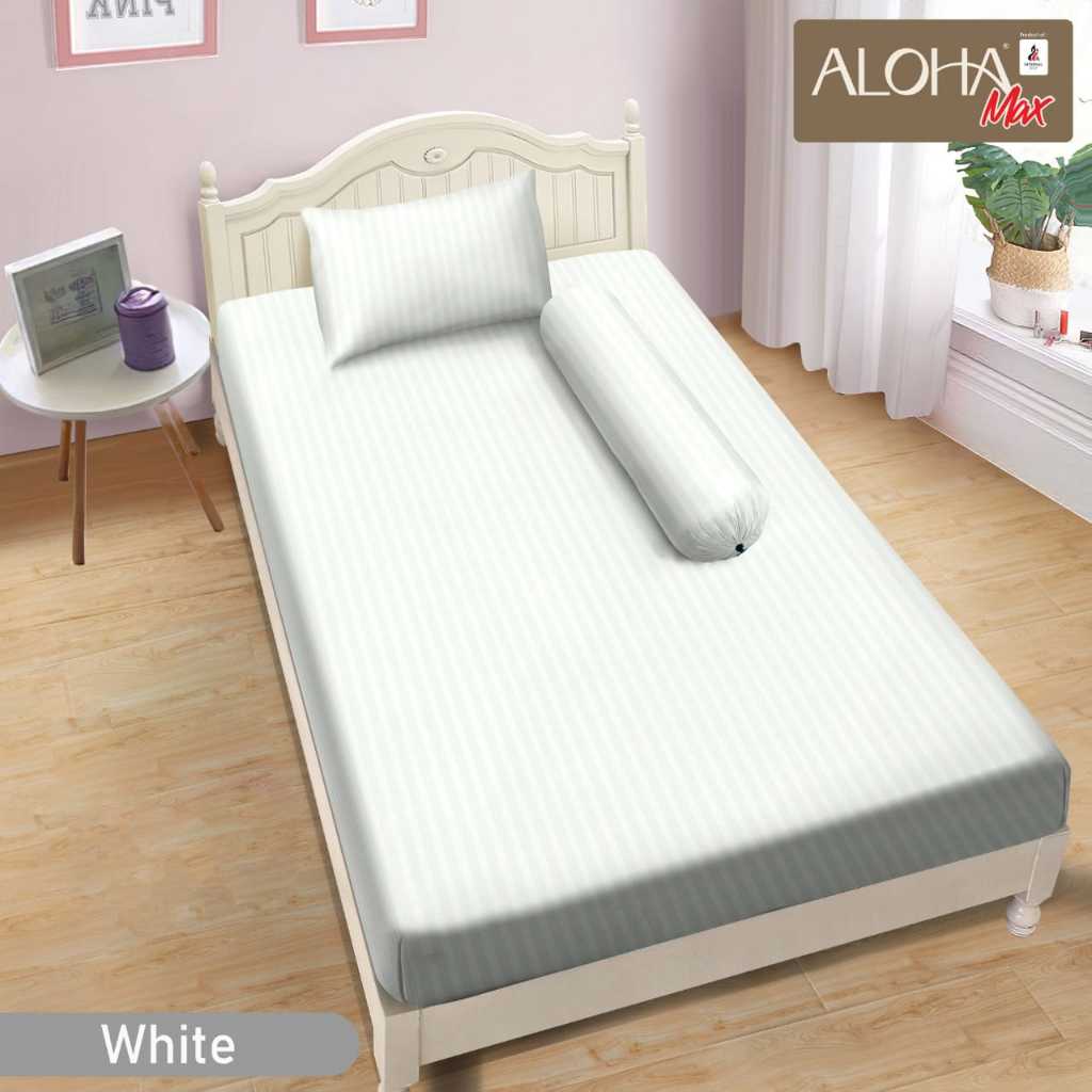 Aloha Sprei Single Uk 90 dan 100 Tinggi 25 Polos Emboss / Sprei Polos Embos Aloha 90 dan 100