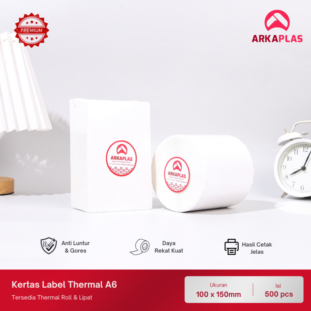 

ARKAPLAS Kertas Label Thermal A6 100 x 150mm