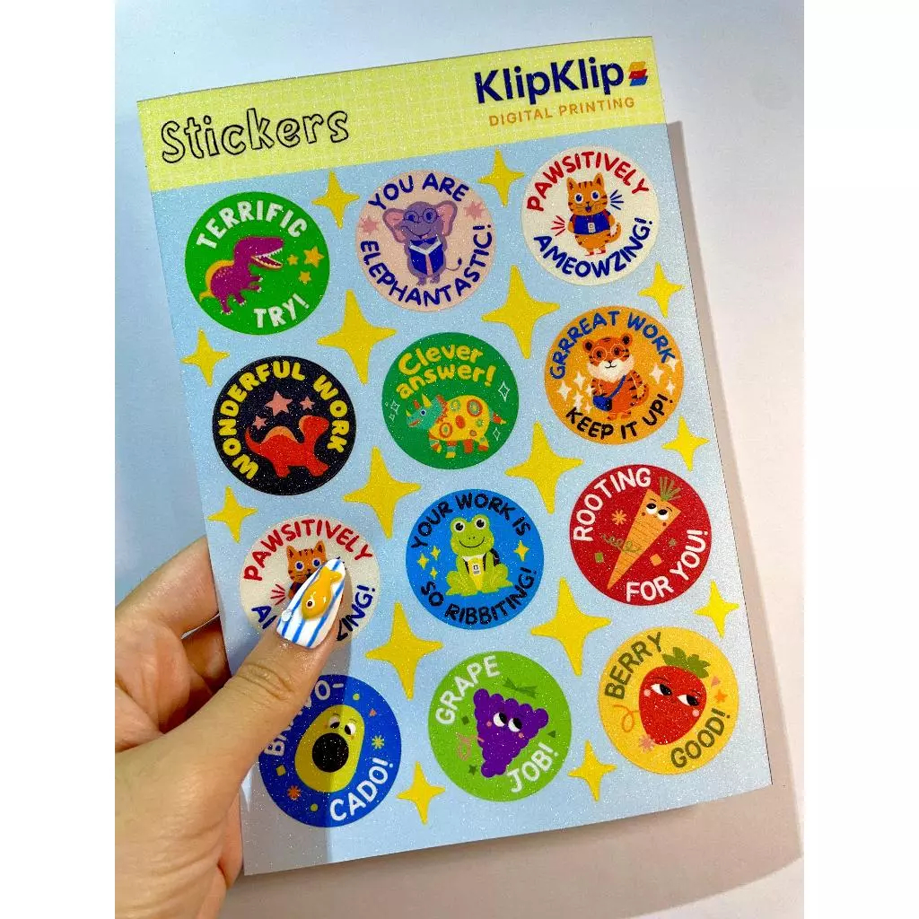 

Stiker Glitter Reward Anak Diameter 3.5 cm Desain Hewan dan Buah Edukatif & Lucu - N3D