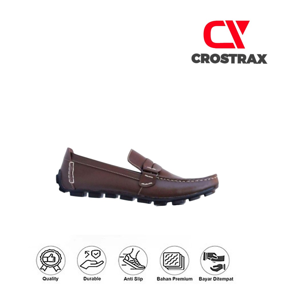 Sepatu Casual Kulit Asli Pria Sol Karet Pansus Sneakers Formal Slip on Santai Pansus Pantofel Kulit 