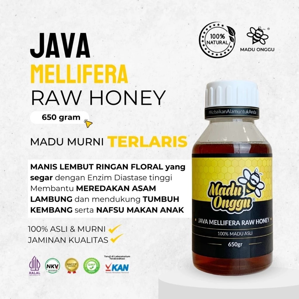 

Madu Onggu Murni Java Mellifera Raw Honey 650gr 100% Nektar Alami Tanpa Pengolahan Apapun
