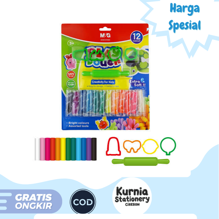 

M&G Play Dough Lilin Mainan Edukasi Anak 6, 8, & 12 Warna