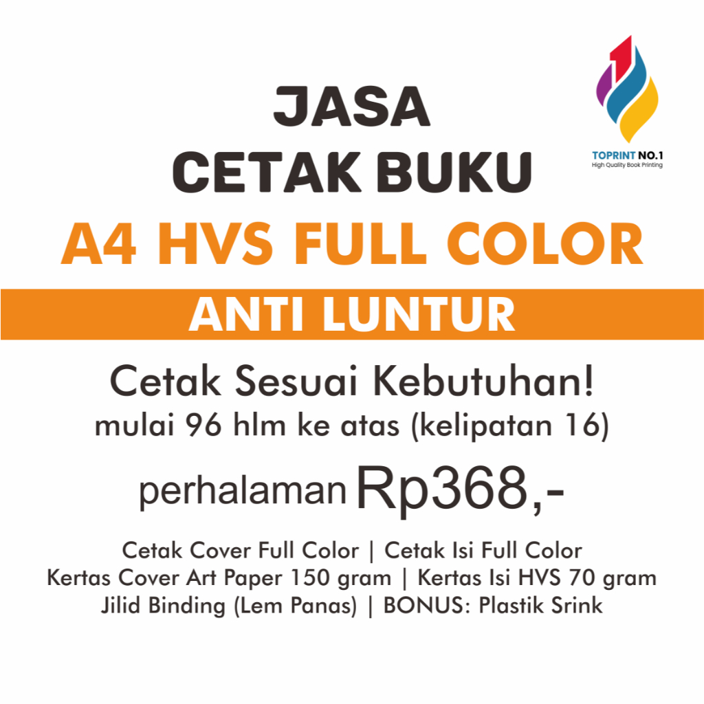 

Jasa Cetak Buku A4 HVS Full Color Perhalaman