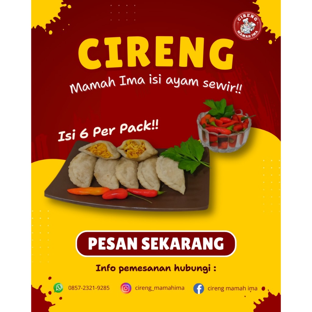 

Cireng isi Ayam Suwir Mamah ima Rasa Pedas