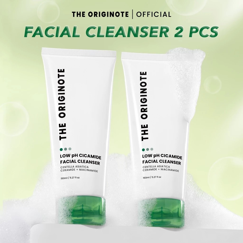 The Originote Bundle 2pcs Low pH Cicamide Facial Cleanser - facial wash low ph Pembersih Wajah Melem