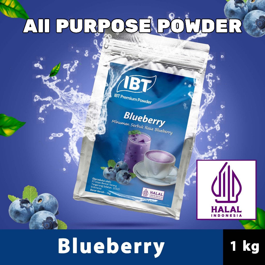 

Bahan Minuman Bubuk Blueberry. Bluberi Bubble Tea Premium Powder Bagus