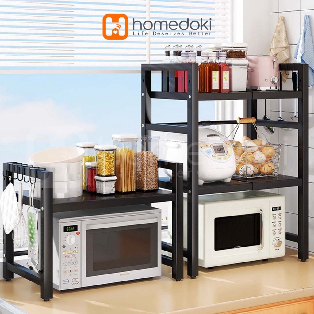 Homedoki Rak Dapur Serbaguna/Rak Dapur Minimalis/Rak Microwave/Rice Cooker Rak