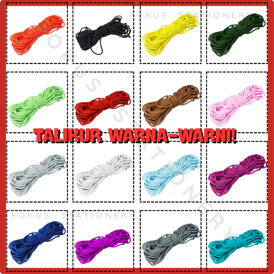

Talikur warna-warni / Tali kur Warna Warni / Talikur / Tali Kur / Talikur Warna / Talikur Permeter / Talikur 1 meter