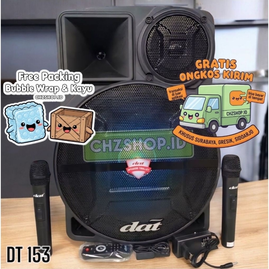 DAT DT 153 Speaker Portable Speaker Troli 15 inch DAT DT153 DISKON TERMURAH