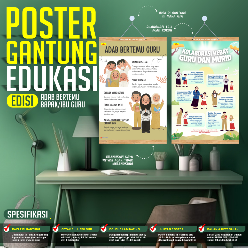 

Poster edukasi gantung, poster adab kepada guru
