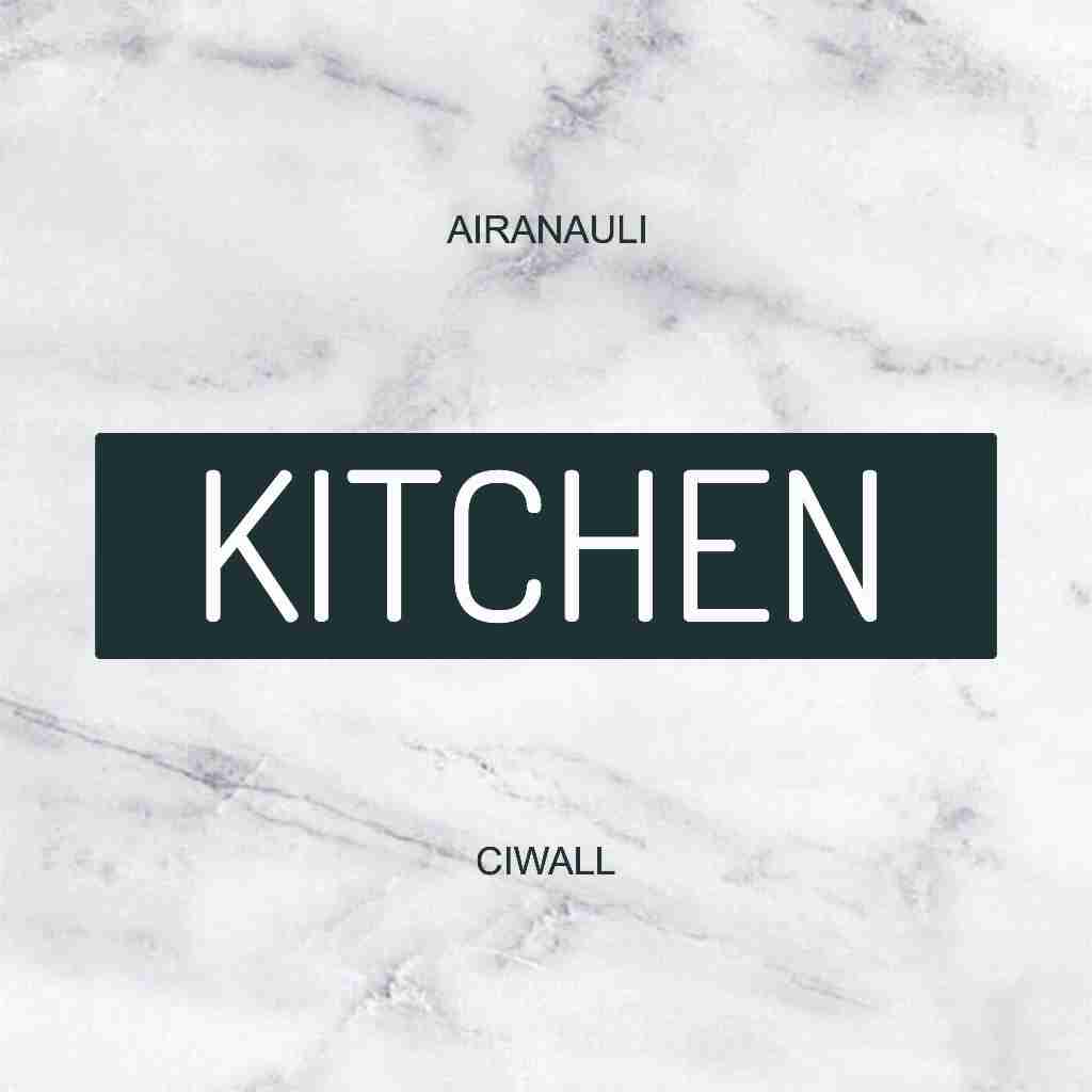 Akrilik Sign KITCHEN | Papan Nama Acrylic Hitam Tulisan Putih Petunjuk Tempel Plang Plakat Info