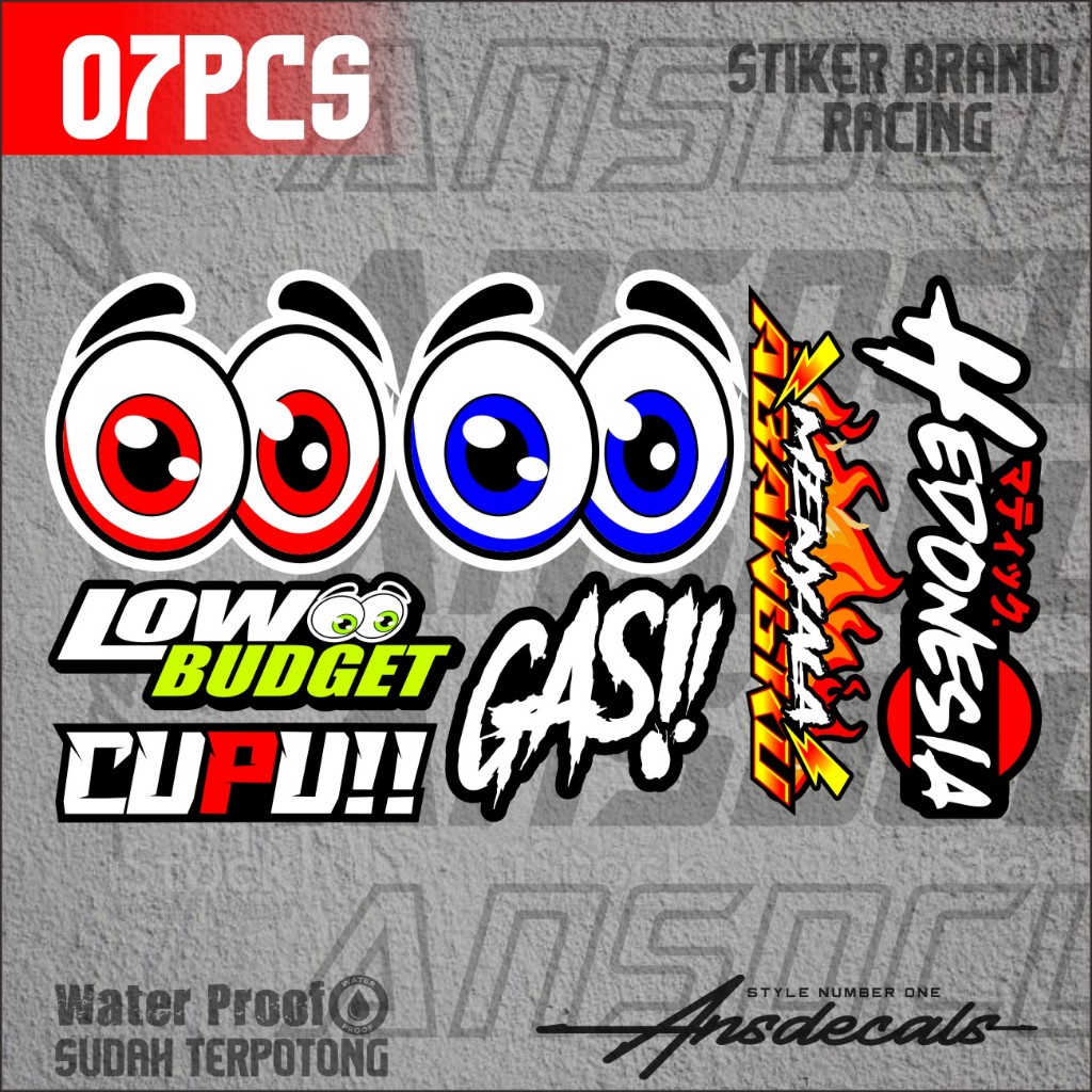 

STIKER PAKET 07 PCS STIKER MATA STIKER KATA - KATA