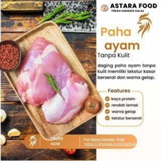 

Daging Ayam Paha Fillet Boneless Tanpa Kulit 1kg astara food