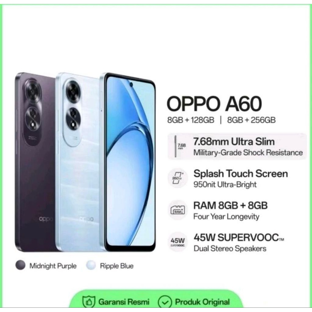 HP OPPO A60 8/128GB (OPPO A60 RAM 8GB INTERNAL 128GB) - GARANSI RESMI INDONESIA