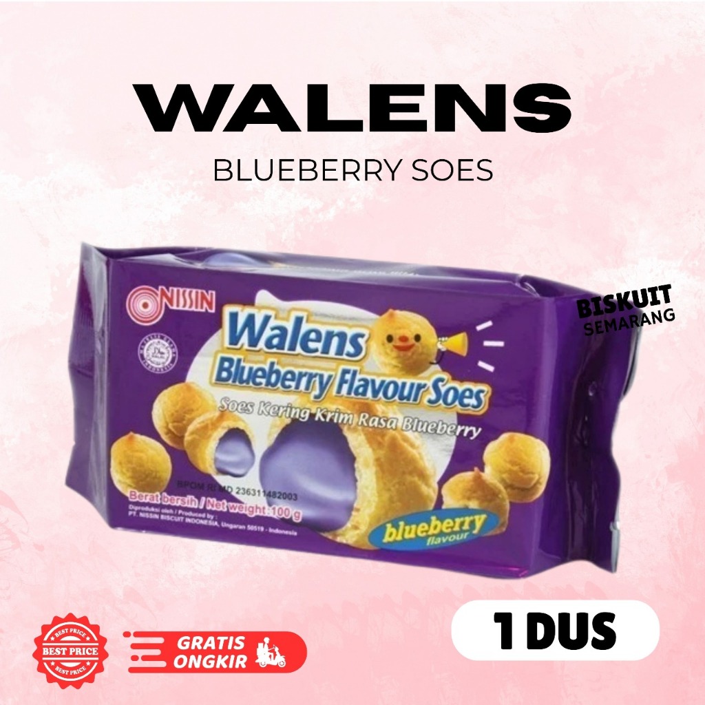 

1 Dus Nissin Walens Blueberry Shoes isi 36pcs BISKUIT SEMARANG