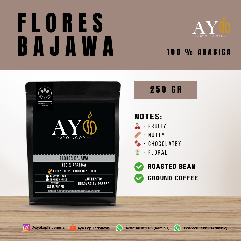 

KOPI Arabica PREMIUM Flores Bajawa 250gr AYOKOPI – Single Origin Premium NTT
