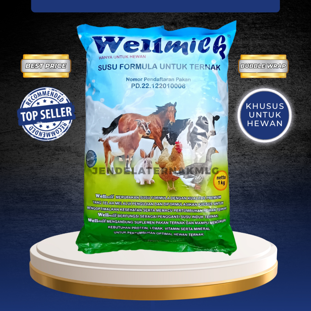 WELLMILK SUSU TERNAK KAMBING 1 KG - Susu Anak Sapi Kambing Hewan Pengganti Susu Induk