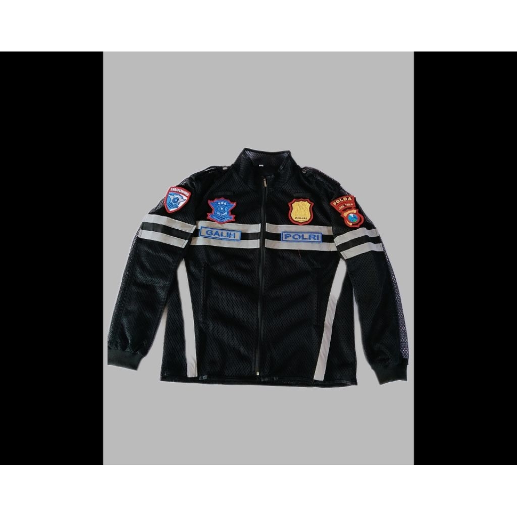 JAKET JALA/JARING POLISI HITAM FULL ATRIBUT