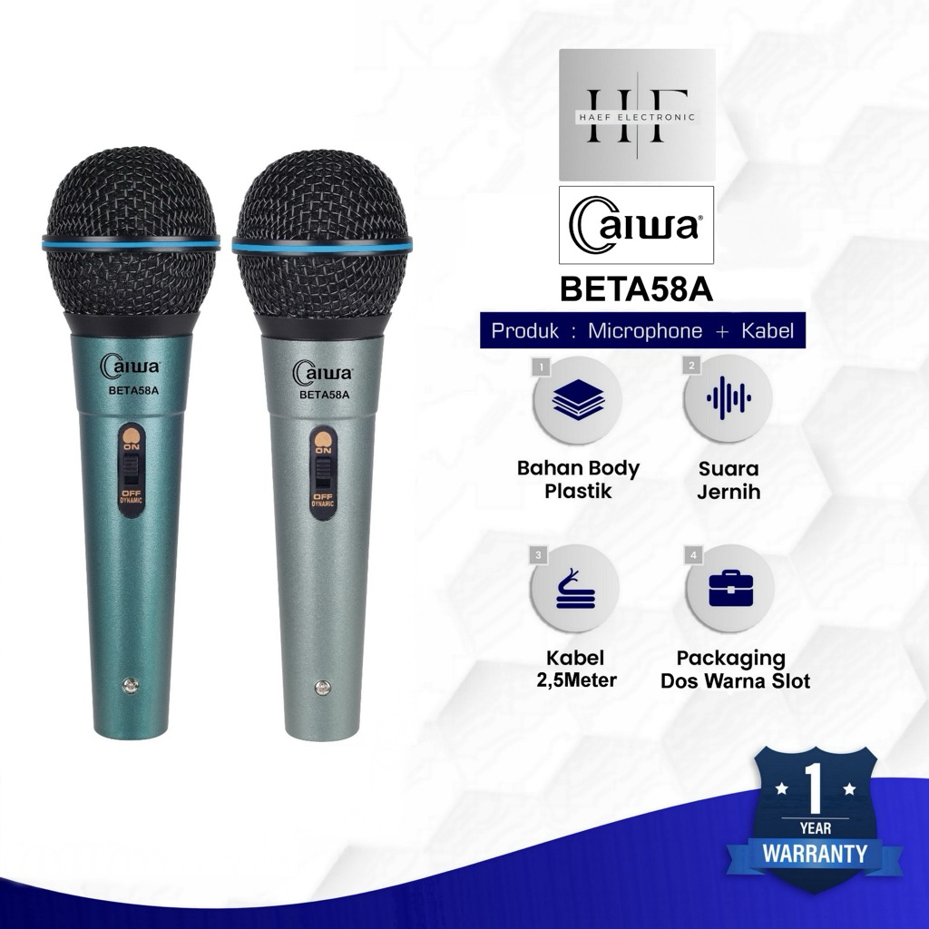 Microphone Kabel CAIWA Beta-58A Mik Kabel Mic Vocal Karaoke Mic Original / Mic Karaoke