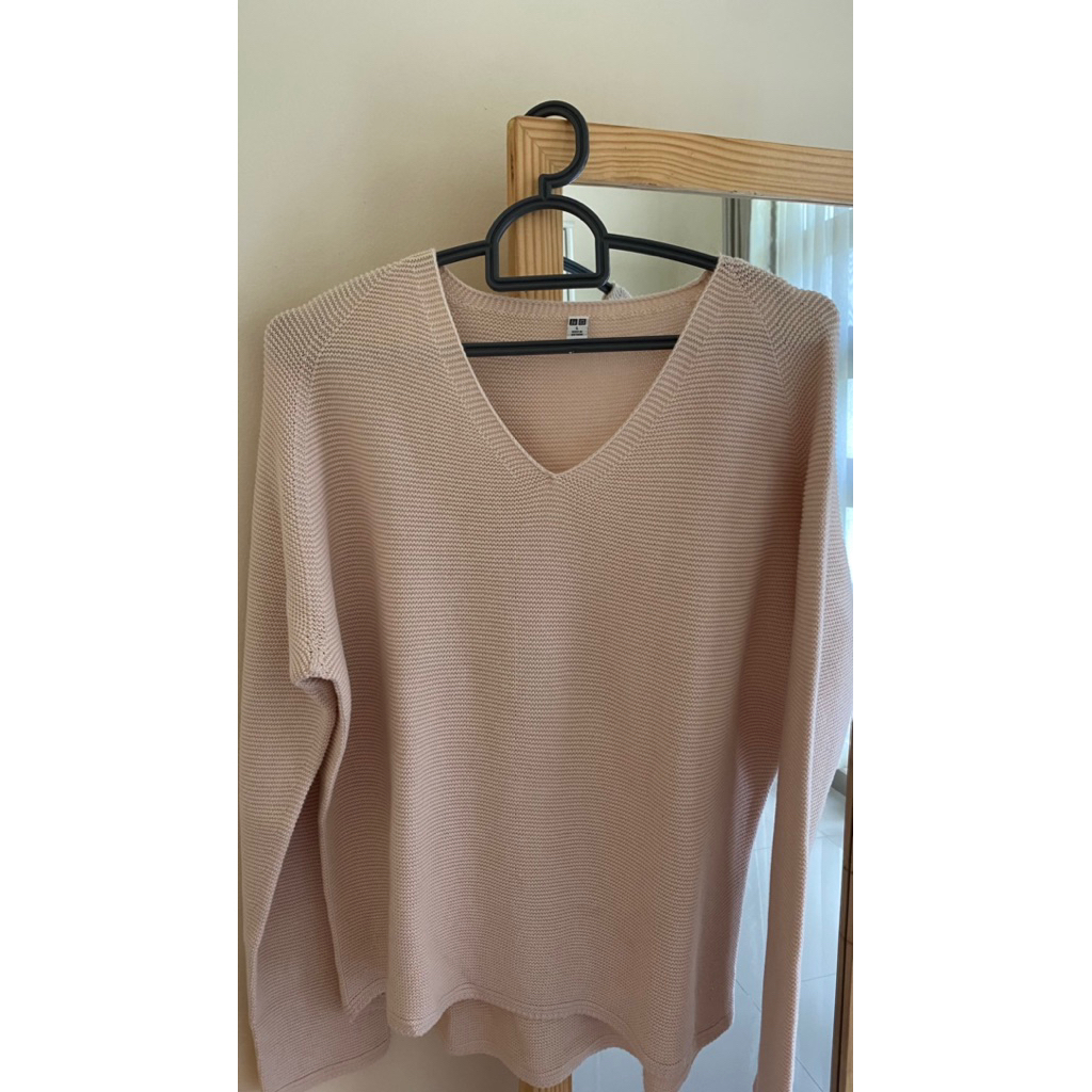 preloved sweater waffle uniqlo