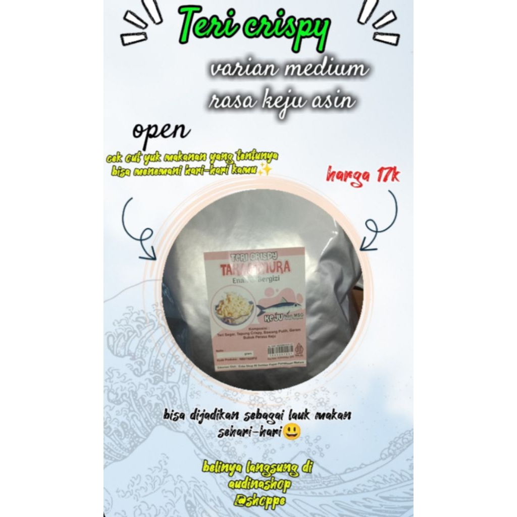 

teri crispy varian medium rasa keju
