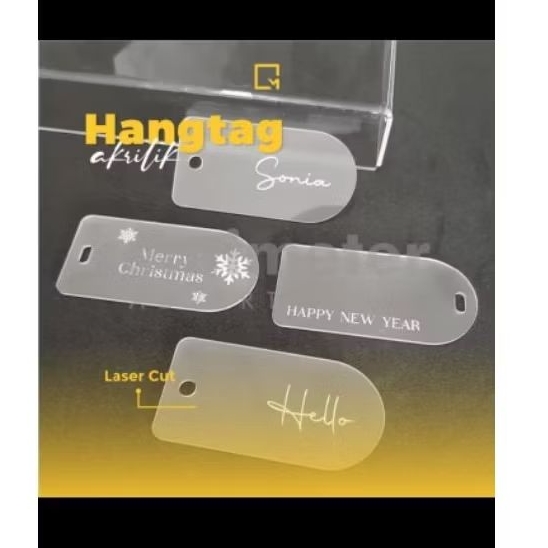 

Gantungan akrilik custom/ hang tag acrylic print grafir / hiasan gantungan hampers gift centimeter