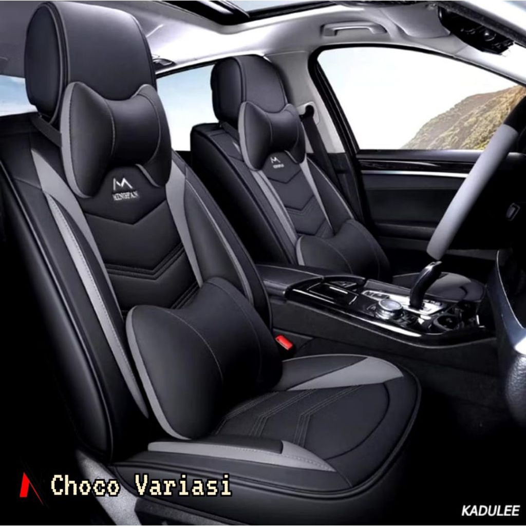 sarung jok mobil xenia avanza veloz full semua jok bahan kulit tebal busa hitam