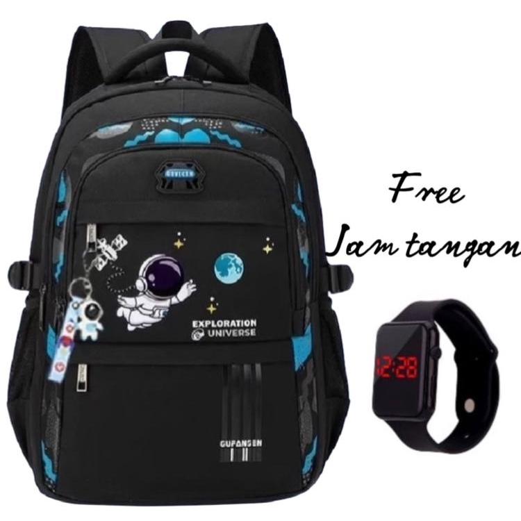 Tas sekolah anak SD SMP SMA free botol-Tas sekolah anak laki laki terbaru-Tas astronot populer-Tas p