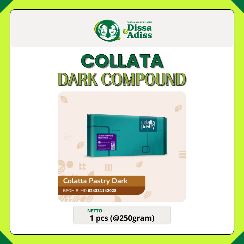 

Colatta Patry Dark Compound Chocolate 250gr | Coklat Batang Colatta Pastry - Tobaqdissa