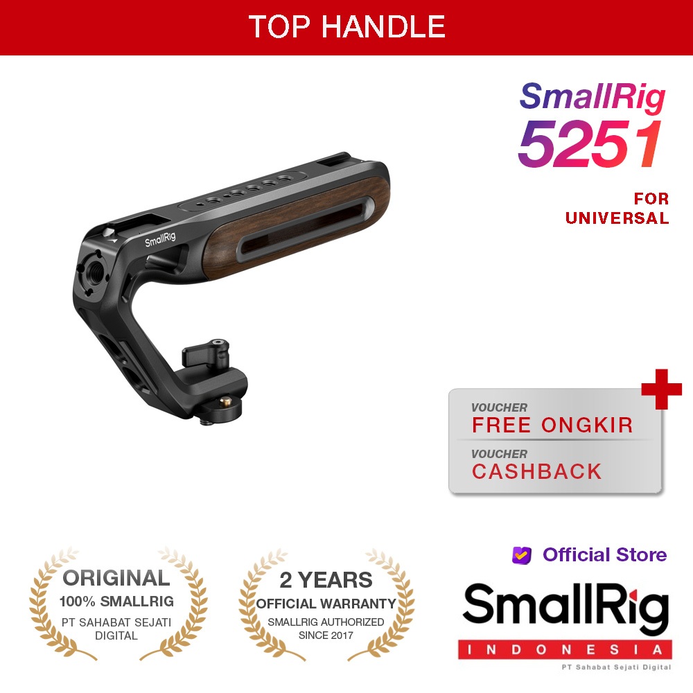 SmallRig Wooden Top Handle with NATO Clamp 5251