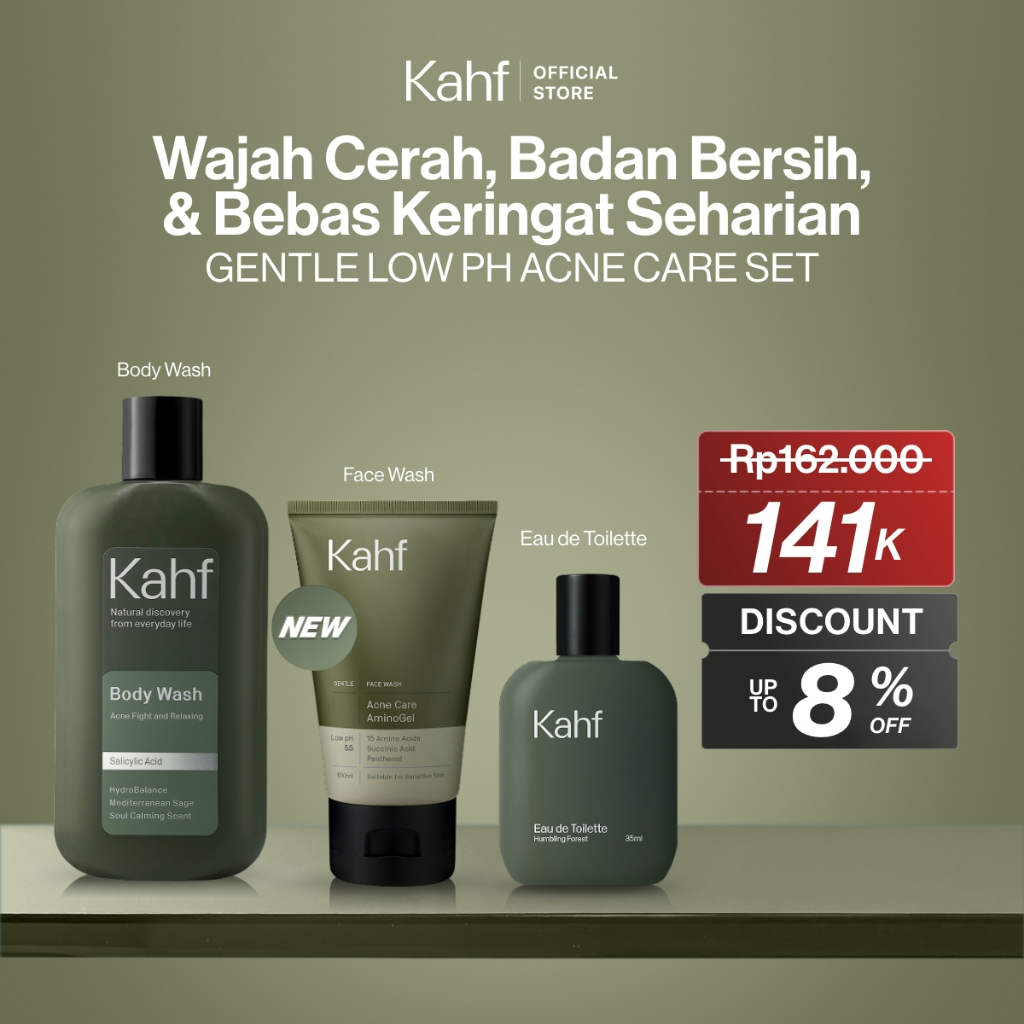 [KAHF BUNDLE 3IN1 PAKET PERAWATAN DAILY USE ESSENTIALS : WAJAH CERAH, BADAN BERSIH, & BEBAS KERINGAT