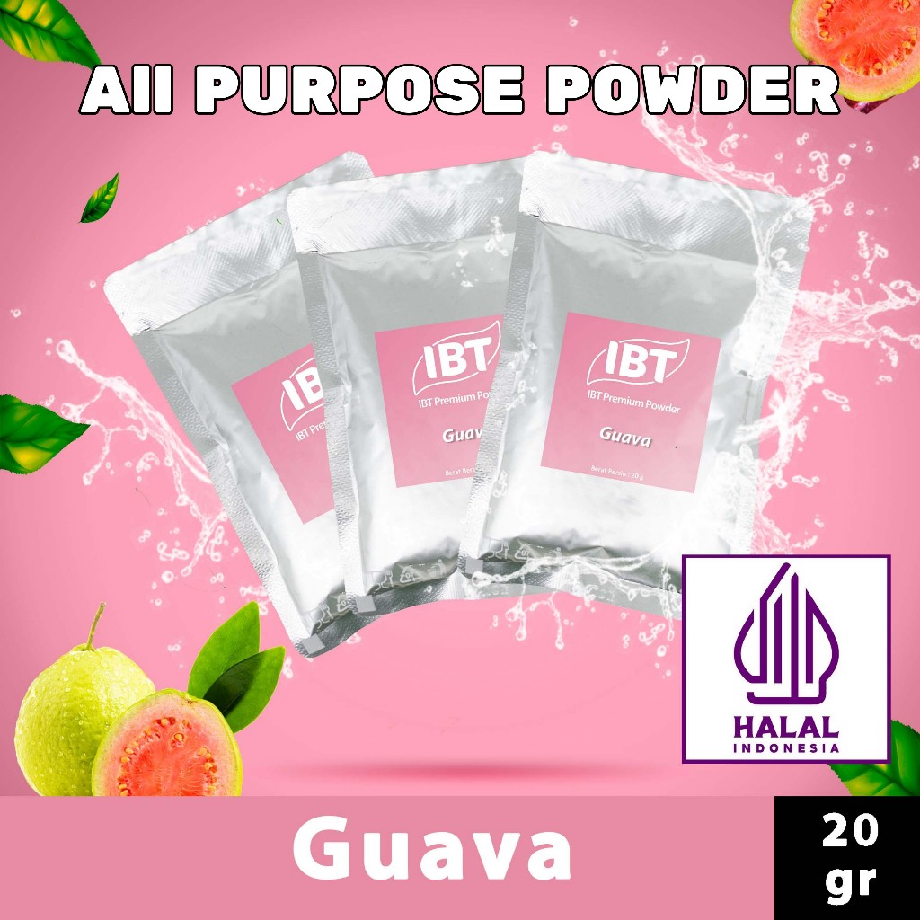 

Bahan Minuman Bubuk Rasa Guava. Jambu IBT Premium Powder Sachet