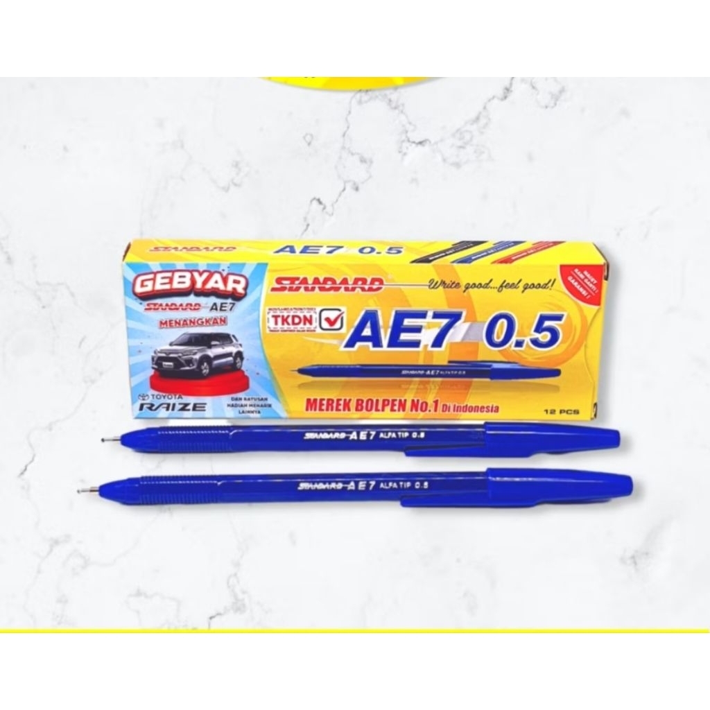 

pulpen AE7 0.5 biru isi 12 pcs