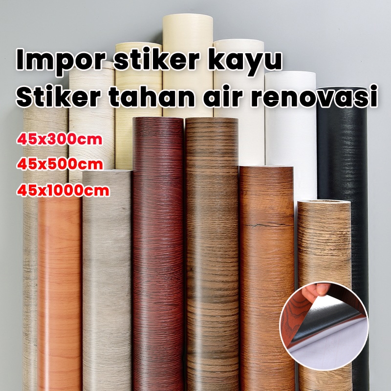 【upgrade】stiker meja kayu stiker lemari kayu wallpaper dinding kayu wallpaper lemari kayu stiker pvc