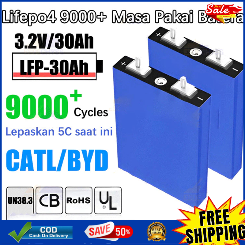 UPS WATERPROOF BMS lifepo4 Baterai12V 30Ah/120ah CATL/BYD Baru Lifepo4 Baterai 3.2V 30Ah/14ah /120ah