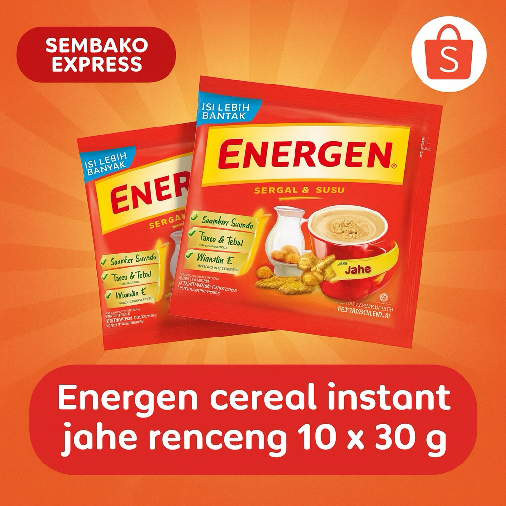 

Energen Jahe Rcg isi 10 Sachet – Hangat, Bergizi, dan Praktis untuk Hari Aktif