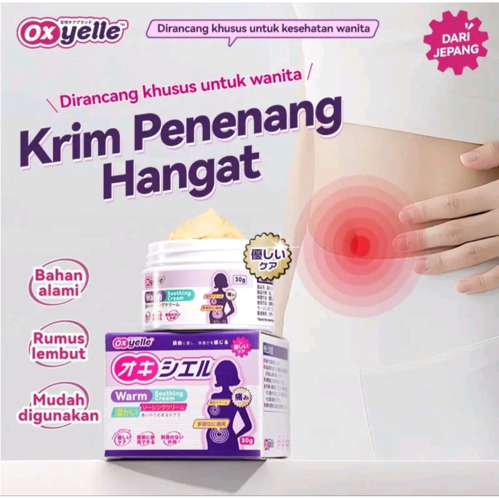 oxyelle gel herbal hangat oles perut saat bulanan wanita