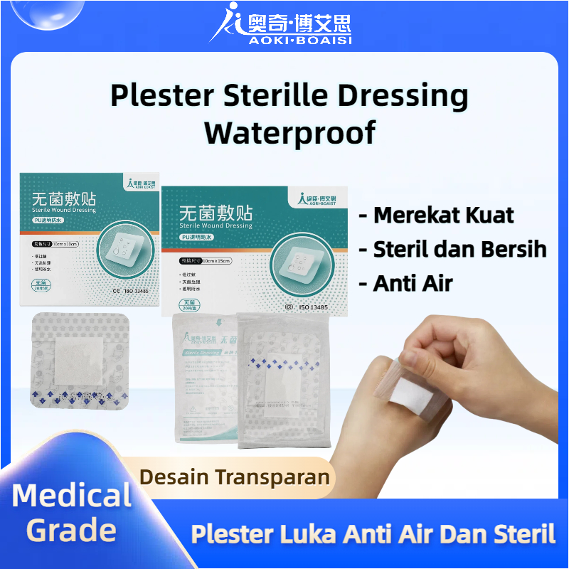 ECEERAN Plester Luka Steril AOKI – Anti Air Lembut untuk Luka Operasi Luka Jahitan & Luka Besar