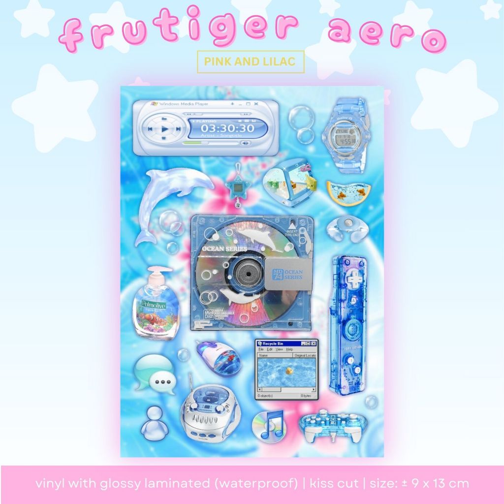 

Frutiger Aero Sticker Sheet | Deco Sticker Japan Waterproof