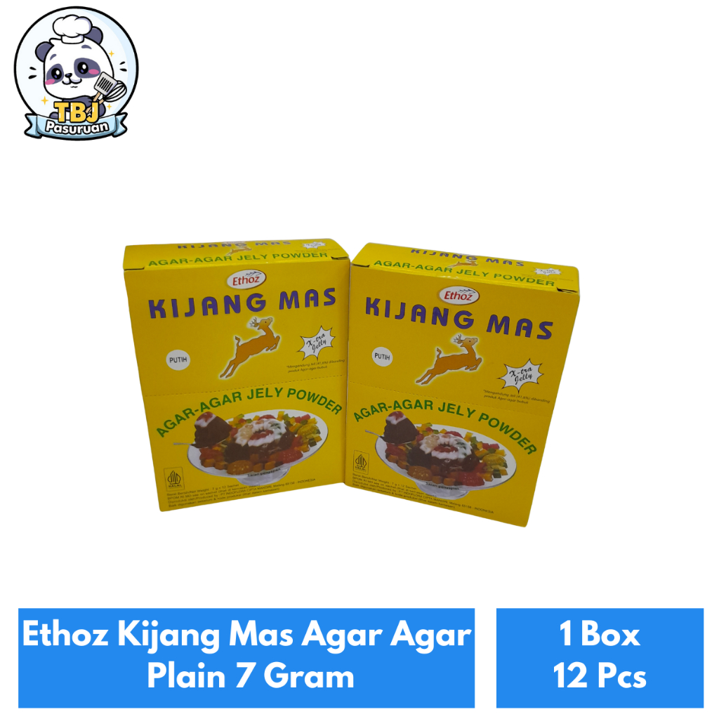 

Ethoz Kijang Mas Agar Agar Plain 7 Gram Kemasan 1 Box Isi 12 Pcs