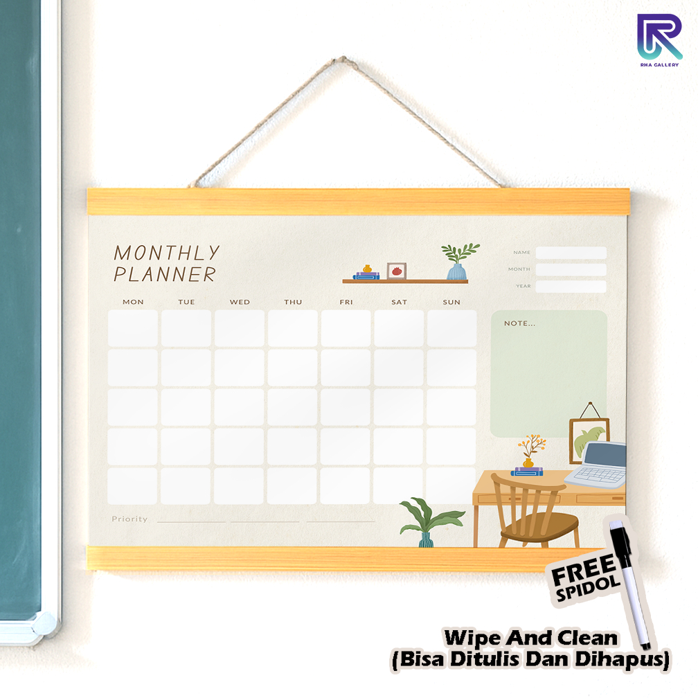

RHA GALLERY Planner Schedule Daily Weekly Jadwal Bulanan Bagan Wipe And Clean List Jadwal Tulis