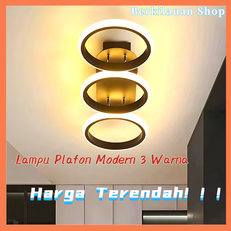 Lampu Plafon LED 33W Modern Minimalis lampu hias ruang tamu Bentuk Persegi Gaya Nordic Untuk Dekoras