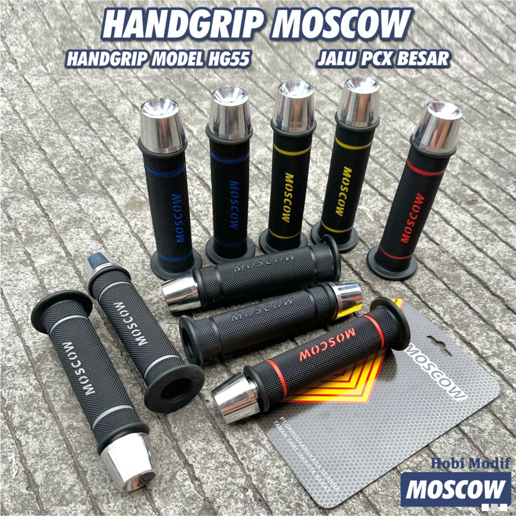 NEW PAKET HAND GRIP MOSCOW HG55 HG66 SET KIRI KANAN KARET SUPER SOFT GRIP HG 55 + BANDUL STANG CHROM