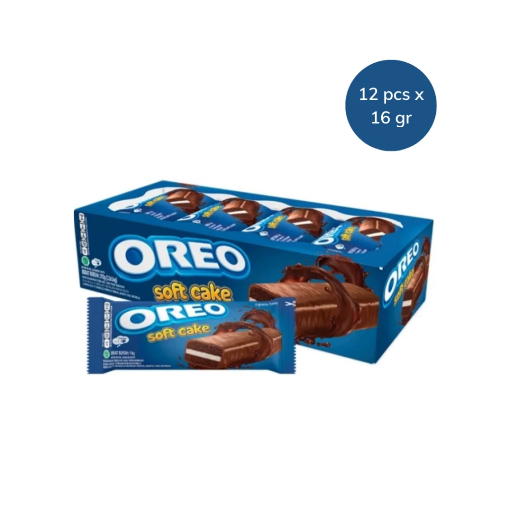 

Oreo Soft Cake – Kue Bolu Cokelat Isi Krim Vanilla Netto 16g – 1 Box Isi 12 Pcs | Snack Cake Oreo Camilan Manis Lembut Praktis Enak Biskuit Bolu Cokelat Dengan Krim Oreo Vanilla Favorit Anak & Keluarga