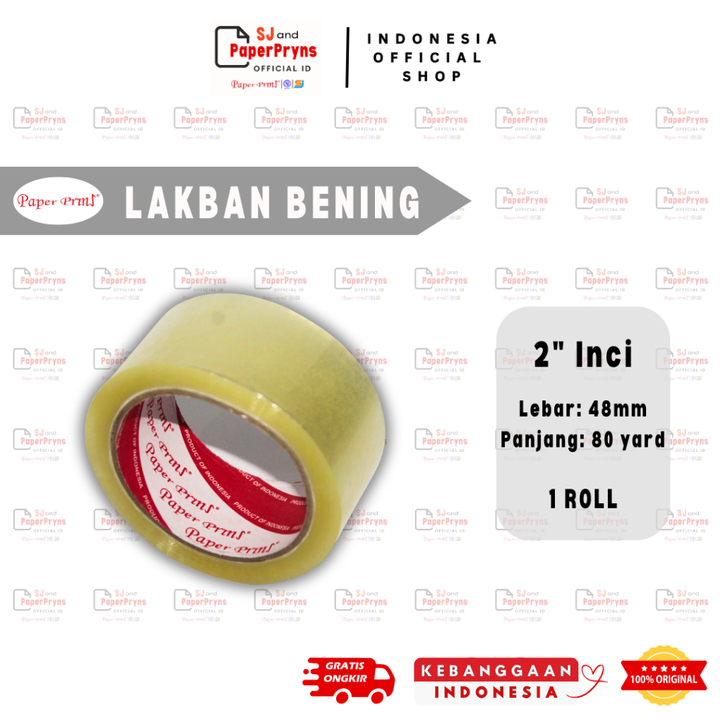 

PAPERPRYNS Lakban OPP Bening 2” Inci (48mm x 80 Yard) - 1 ROLL