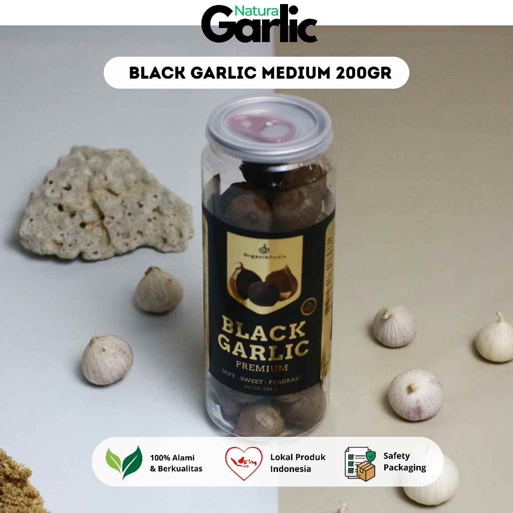 

Black Garlic Premium Bawang Hitam Tunggal 200gr Ukuran Medium