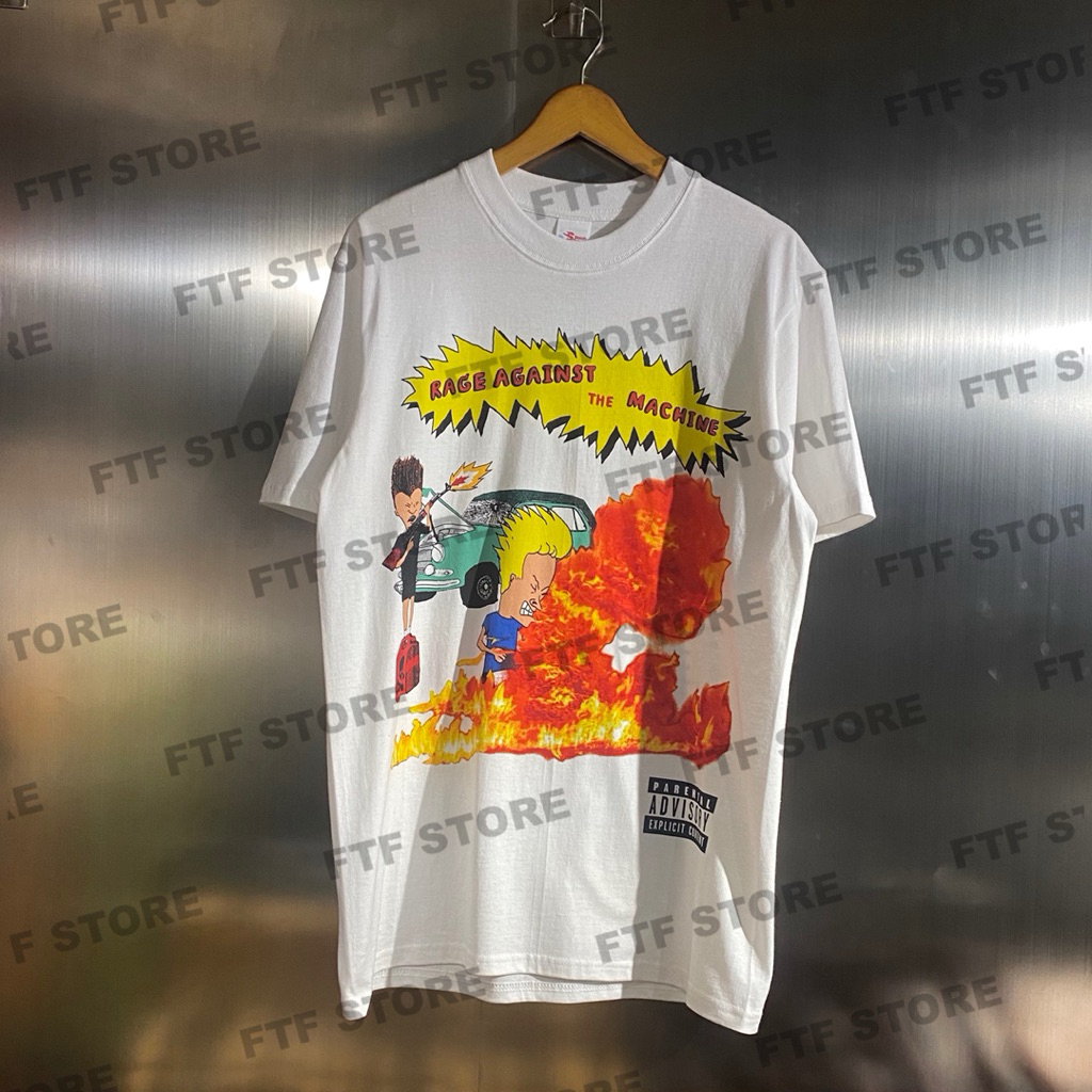 RAGE AGAINST THE MACHINE X BEAVIS AND BUTT-HEAD - BOMBTRACK TSHIRT WHITE